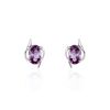 Histoire d'Or Boucles D'oreilles Puces Vrille Ovale Or Blanc Amethyste