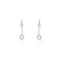 Boucles d'oreille sur Grenoble : Histoire d'Or Boucles D'oreilles Pendantes Assaf Or Blanc Amethyste Et Oxyde
