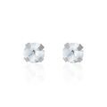 Boucles d'oreille sur Grenoble : Histoire d'Or Boucles D'oreilles Puces Carin Or Blanc Oxyde De Zirconium