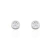 Histoire d'Or Boucles D'oreilles Puces Elda Serti Clos Or Blanc Oxyde De Zirconium