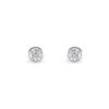 Histoire d'Or Boucles D'oreilles Puces Elda Serti Clos Or Blanc Oxyde De Zirconium