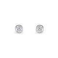 Boucles d'oreille sur Grenoble : Histoire d'Or Boucles D'oreilles Puces Elda Serti Clos Or Blanc Oxyde De Zirconium
