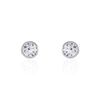 Histoire d'Or Boucles D'oreilles Puces Elda Serti Clos Or Blanc Oxyde De Zirconium