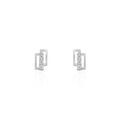 Boucles d'oreille sur Grenoble : Histoire d'Or Boucles D'oreilles Puces Eoin Or Blanc Oxyde De Zirconium