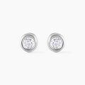 Boucles d'oreille sur Grenoble : Histoire d'Or Boucles D'oreilles Puces Eden Serti Pneu Or Blanc Oxyde De Zirconium