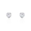 Histoire d'Or Boucles D'oreilles Puces Coeur Serti Clos Or Blanc Oxyde De Zirconium