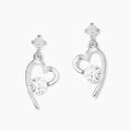 Boucles d'oreille sur Grenoble : Histoire d'Or Boucles D'oreilles Puces Romance Or Blanc Oxyde De Zirconium