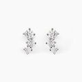 Boucles d'oreille sur Grenoble : Histoire d'Or Boucles D'oreilles Puces Kyoto Or Blanc Oxyde De Zirconium