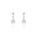 Boucles d'oreille sur Grenoble : Histoire d'Or Boucles D'oreilles Pendantes Jordaine Or Blanc Oxydes