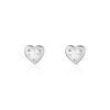 Histoire d'Or Boucles D'oreilles Puces Dot Coeur Plein Or Blanc Oxyde De Zirconium