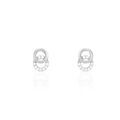 Boucles d'oreille sur Grenoble : Histoire d'Or Boucles D'oreilles Puces Edmee Double Cercles Or Blanc Oxyde
