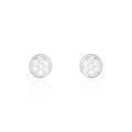 Boucles d'oreille sur Grenoble : Histoire d'Or Boucles D'oreilles Puces Dorie Pastille Serti Clos Or Blanc Oxyde