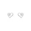 Histoire d'Or Boucles D'oreilles Puces Eluf C?ur Or Blanc Oxyde De Zirconium