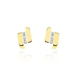 Histoire d'Or Boucles D'oreilles Puces Dolene Or Jaune Diamant