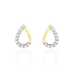 Histoire d'Or Boucles D'oreilles Puces Chrystalise Or Jaune Diamant
