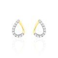 Histoire d'Or Boucles D'oreilles Puces Chrystalise Or Jaune Diamant