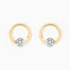 Histoire d'Or Boucles D'oreilles Puces Gisa Jaune Diamant Blanc