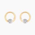 Boucles d'oreille sur Grenoble : Histoire d'Or Boucles D'oreilles Puces Gisa Jaune Diamant Blanc