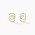 Boucles d'oreille sur Grenoble : Histoire d'Or Boucles D'oreilles Puces Nid D'amour Or Jaune Diamant