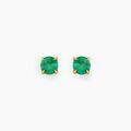Histoire d'Or Boucles D'oreilles Puces Elea Jardin Serti Griffe Or Jaune Emeraude