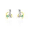 Histoire d'Or Boucles D'oreilles Puces Loubra Or Jaune Emeraude