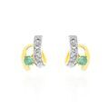 Boucles d'oreille sur Grenoble : Histoire d'Or Boucles D'oreilles Puces Loubra Or Jaune Emeraude