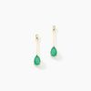 Histoire d'Or Boucles D'oreilles Pendantes Pluie D'Eclat Or Jaune Emeraude