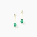Boucles d'oreille sur Grenoble : Histoire d'Or Boucles D'oreilles Pendantes Pluie D'Eclat Or Jaune Emeraude