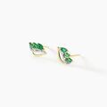 Histoire d'Or Boucles D'oreilles Puces Or Jaune Sheelagh Emeraudes Diamants