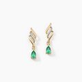 Boucles d'oreille sur Grenoble : Histoire d'Or Boucles D'oreilles Pendantes Or Jaune Patrocle Emeraude Et Diamants