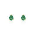 Boucles d'oreille sur Grenoble : Histoire d'Or Boucles D'oreilles Puces Or Jaune Pluie D'Eclat Emeraude