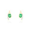 Histoire d'Or Bijoux D'oreilles Emotion Or Jaune Emeraude Diamant