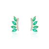 Histoire d'Or Boucles D'oreilles Puces Navette Or Jaune Emeraude Diamant