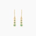 Boucles d'oreille sur Grenoble : Histoire d'Or Boucles D'oreilles Pendantes Josephine Or Jaune Emeraude