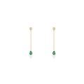 Boucles d'oreille sur Grenoble : Histoire d'Or Boucles D'oreilles Pendantes Gracilia Or Jaune Emeraude Diamant