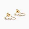 Histoire d'Or Boucles D'oreilles Puces Yale Or Jaune Diamant Synth&eacute;tique