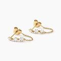 Histoire d'Or Boucles D'oreilles Puces Yale Or Jaune Diamant Synth&eacute;tique