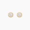 Histoire d'Or Boucles D'oreilles Puces Edmee Cercle 0 Or Jaune Strass