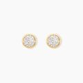 Histoire d'Or Boucles D'oreilles Puces Edmee Cercle 0 Or Jaune Strass