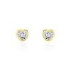 Histoire d'Or Boucles D'oreilles Puces Edme C?ur Or Jaune Strass