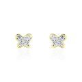 Boucles d'oreille sur Grenoble : Histoire d'Or Boucles D'oreilles Puces Or Jaune Cercis Strass