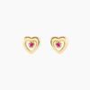 Histoire d'Or Boucles D'oreilles Puces Izild Or Jaune Rubis