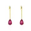 Histoire d'Or Boucles D'oreilles Pendantes Pluie D'Eclat Or Jaune Rubis