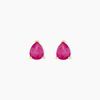 Histoire d'Or Boucles D'oreilles Puces Or Jaune Pluie D'Eclat Rubis