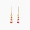 Histoire d'Or Boucles D'oreilles Pendantes Josephine Or Jaune Rubis