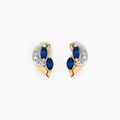 Boucles d'oreille sur Grenoble : Histoire d'Or Boucles D'oreilles Puces Sakina Or Jaune Saphir Et Diamant Et Divers