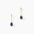 Boucles d'oreille sur Grenoble : Histoire d'Or Boucles D'oreilles Pendantes Pluie D'Eclat Or Jaune Saphir