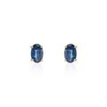 Boucles d'oreille sur Grenoble : Histoire d'Or Boucles D'oreilles Puces Or Jaune Ovale Saphir