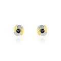 Boucles d'oreille sur Grenoble : Histoire d'Or Boucles D'oreilles Puces Potentille Or Jaune Saphir