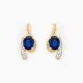 Boucles d'oreille sur Grenoble : Histoire d'Or Bijoux D'oreilles Emotion Or Jaune Saphir Diamant